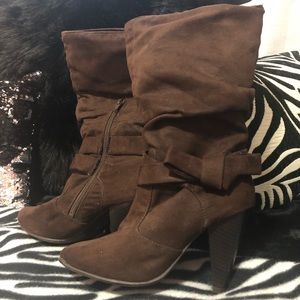 Chocolate brown suede boots sz 7.5